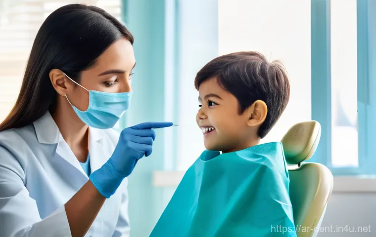 치아 크라운 시술 시 통증 여부 - Prompt 1: A Comforting Dental Visit for a Child**